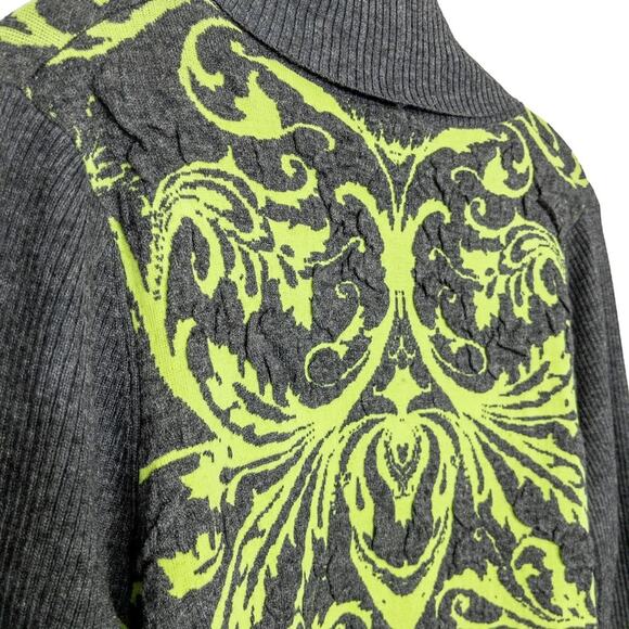 Alberto Makali Cardigan Sweater Long Sz S Green Gray Open Front Shawl Collar - Picture 5 of 10